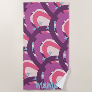 Purple Pink Bohemian Rainbow Personalized mama Beach Towel