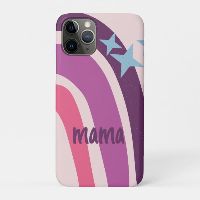 Purple Pink Bohemian Rainbow Personalized mama Case-Mate iPhone Case (Back)