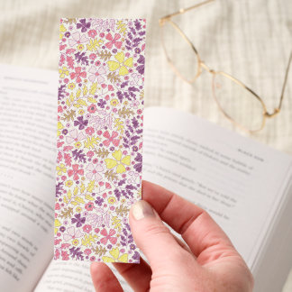 Purple Pink Bow Wildflowers Blooms Baby Shower Bookmarks