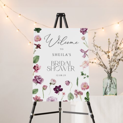 Purple  Pink Bridal Shower Welcome Foam Board