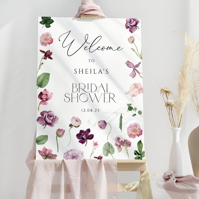 Purple & Pink Bridal Shower Welcome Foam Board (Creator Uploaded)