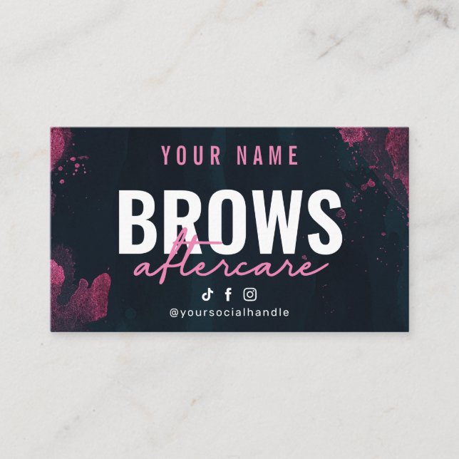 Purple Pink Brows Aftercare Card (Front)