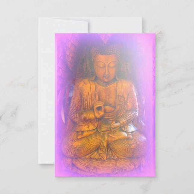 purple/pink buddha invitation card (Front)