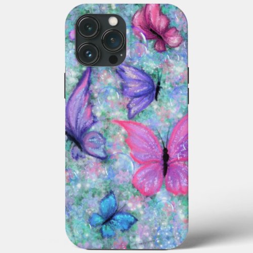 Purple Pink Butterflies iPhone Case