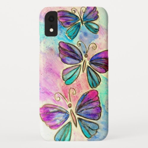 Purple Pink Butterflies iPhone Case