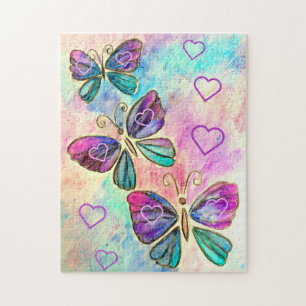 Purple Pink Butterflies Puzzle