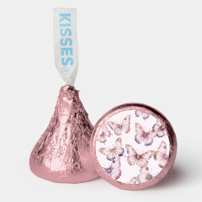 Purple & Pink Butterfly Baby Shower Hershey®'s Kisses® (Front)