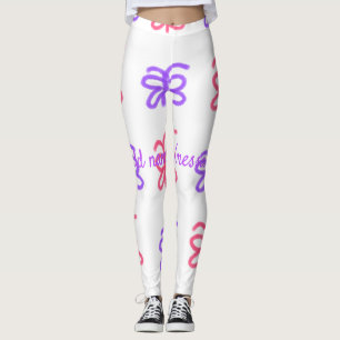 Purple pink butterfly doodle pattern add name text leggings