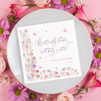 Purple Pink Butterfly Kisses Girl Baby Shower