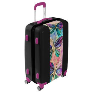 Purple Pink Butterfly Luggage