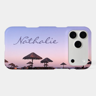 Purple Pink California Beach Sunset Custom Name iPhone 17 Pro Max Case