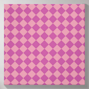 Purple Pink Checker Diamond Pattern Canvas Photo Tile