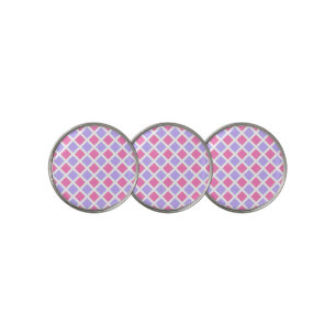 Purple Pink Checker Diamond Pattern Golf Ball Marker