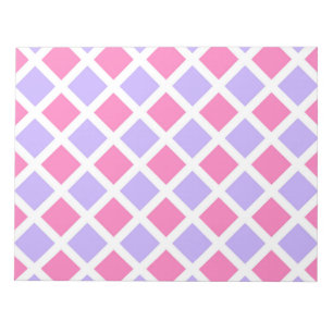 Purple Pink Checker Diamond Pattern Notepad