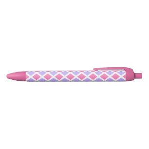 Purple Pink Checker Diamond Pattern Pen