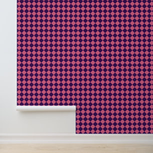 Purple Pink Checker Diamond Pattern Wallpaper