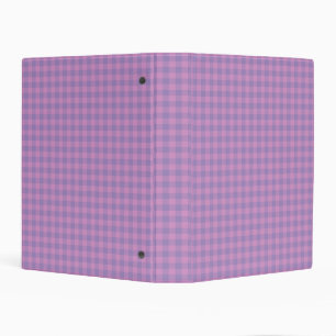 Purple Pink Checkerboard Pattern Mini Binder