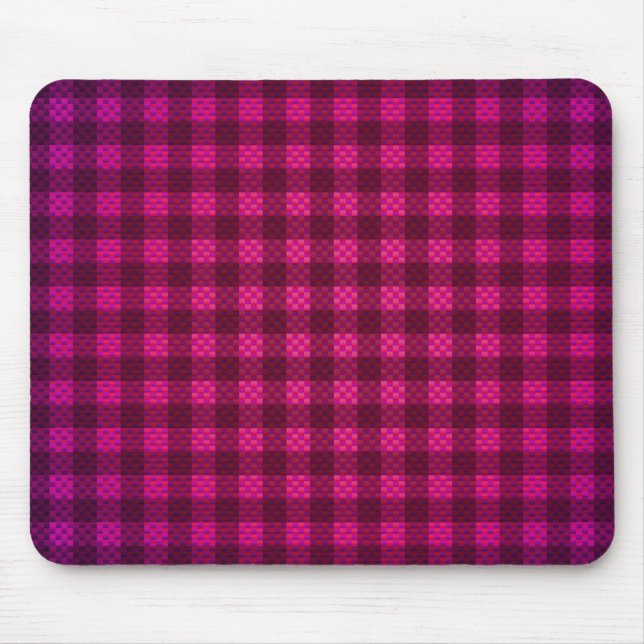 Purple pink checkered carbon fiber patterned mouse pad (Front)