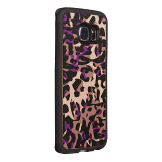 Purple Pink Cheetah Abstract Wood Phone Case