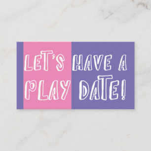 Purple & Pink Color Block Playful Play Date Calling Card