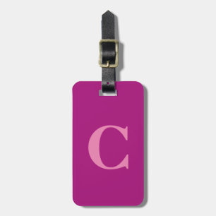 Purple Pink Colorful Monogram Initial Gift Favor Luggage Tag