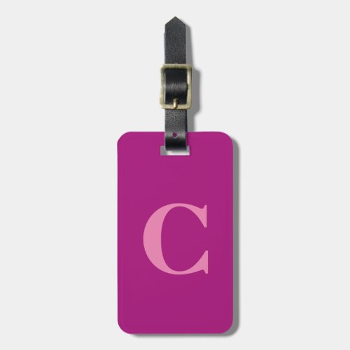 Purple Pink Colorful Monogram Initial Gift Favor Luggage Tag
