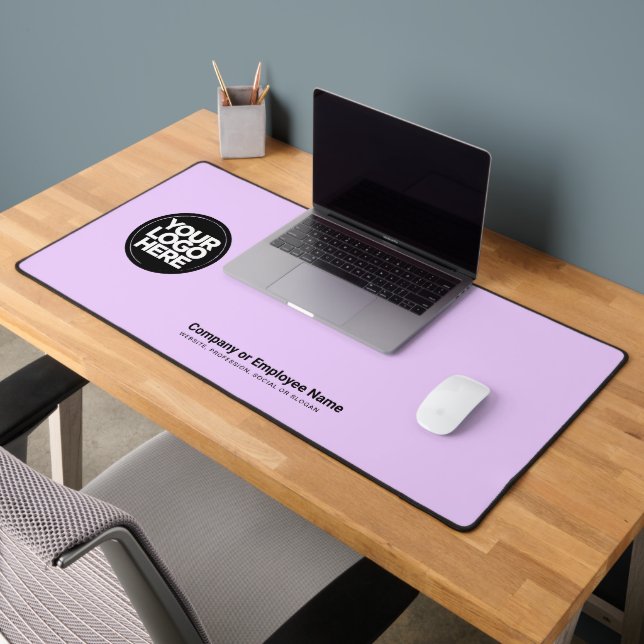 Purple Pink | Custom Business Logo Name, Slogan Desk Mat (Office 2)