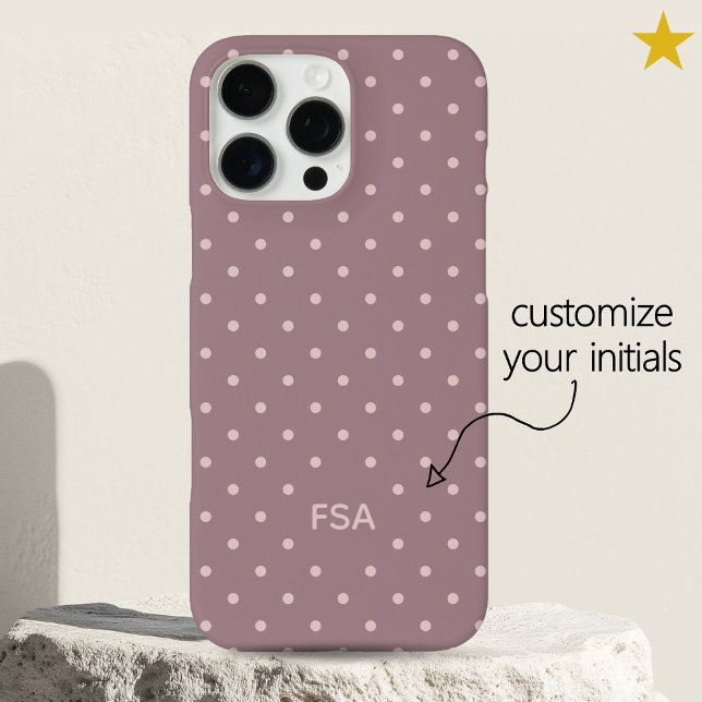 Purple Pink Custom Monogram Micro Polka Dots Case-Mate iPhone Case (Creator Uploaded)
