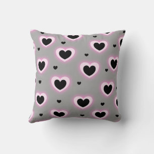 Purple Pink Cute Cozy Modern Romantic Chic Heart  Throw Pillow