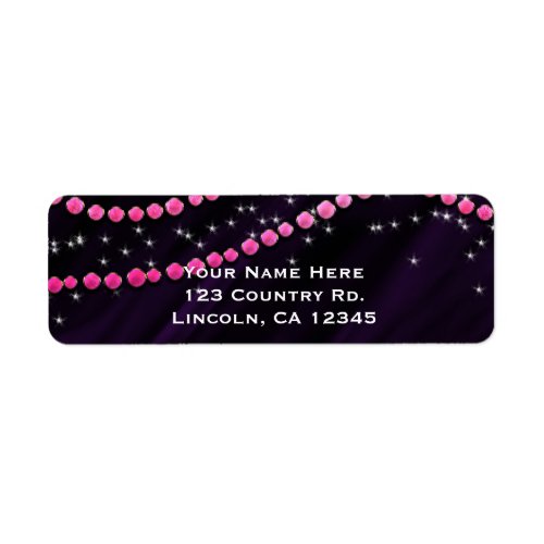 Purple  Pink Diamond Bling Glam Sparkle Label