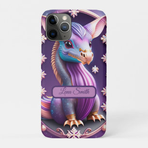 Purple Pink Dragons, imaginative Digital Art iPhone 11 Pro Case