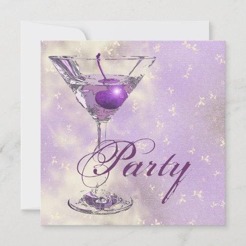 Purple pink elegant formal party invitations