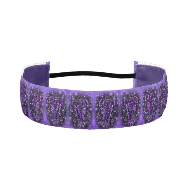 Purple Pink Elephant Athletic Headband (Front)