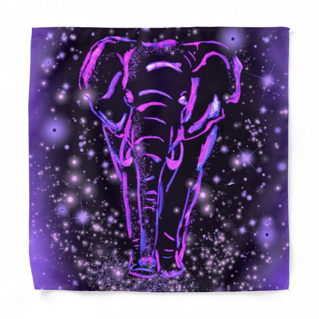Purple Pink Elephant Bandana (Front)