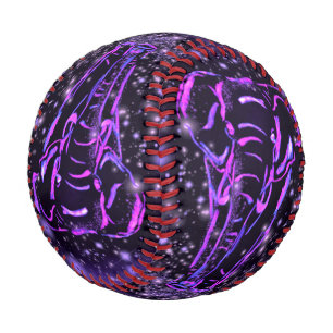Purple Pink Elephant Baseball In Starry Night