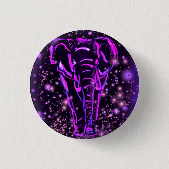 Purple Pink Elephant Button (Front)