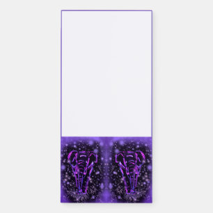 Purple Pink Elephants Magnetic Notepad At Night