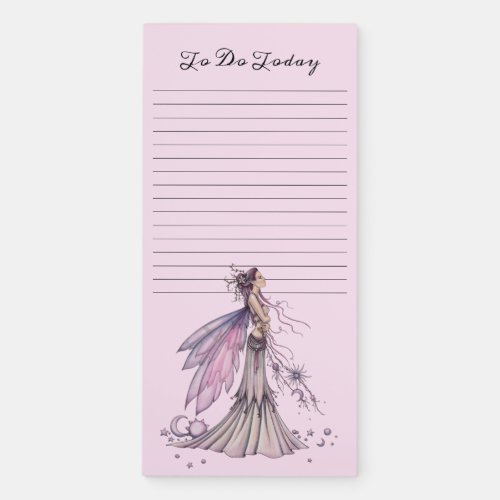 Purple Pink Fairy Illustration Fantasy Art Fairy Magnetic Notepad