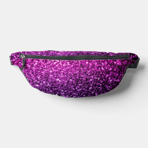 Purple pink faux glitter sparkles fanny pack