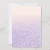 Purple Pink Faux Sparkly Glitter Ombre Sweet 16 Invitation (Back)
