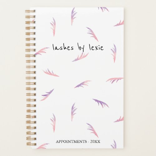 Purple  Pink Feathery Lashes Appointment Planner