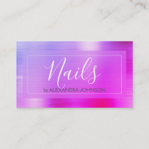 Purple Pink Finger Nails Salon Business Card
