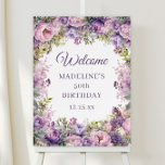 Purple Pink Floral 50th Birthday Welcome Foam Board<br><div class="desc">Celebrate in style with this elegant purple and pink watercolor floral birthday party welcome sign, perfect for a woman’s 50th birthday or any milestone celebration. Beautifully personalized with the guest of honor’s name and age, this design adds a charming touch to your event. The text is fully customizable, allowing you...</div>
