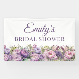 Purple Pink Floral Bridal Shower Banner