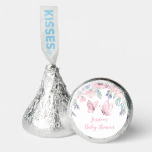 Purple Pink Floral Butterfly Girl Baby Shower Hershey®'s Kisses®