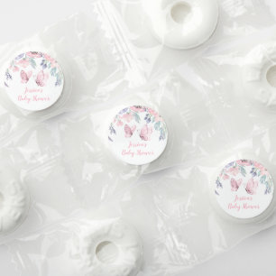 Purple Pink Floral Butterfly Girl Baby Shower Life Saver® Mints