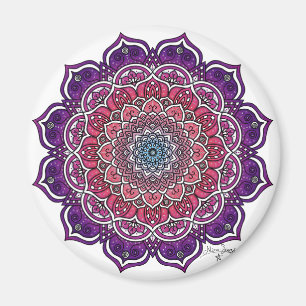 Purple-Pink Floral Mandala Magnet