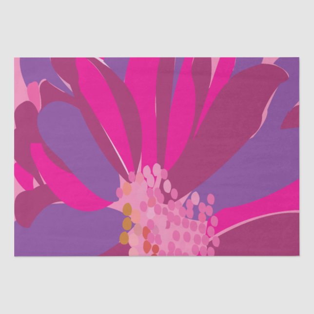 Purple Pink Floral Pattern  Tissue Paper (Front)