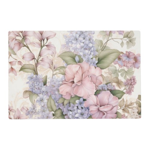 Purple Pink Floral Placemat