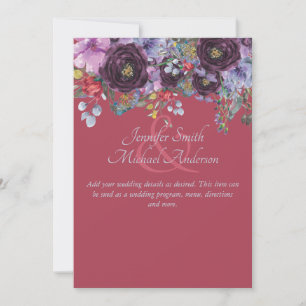 Purple Pink Floral Program Menu Details Template